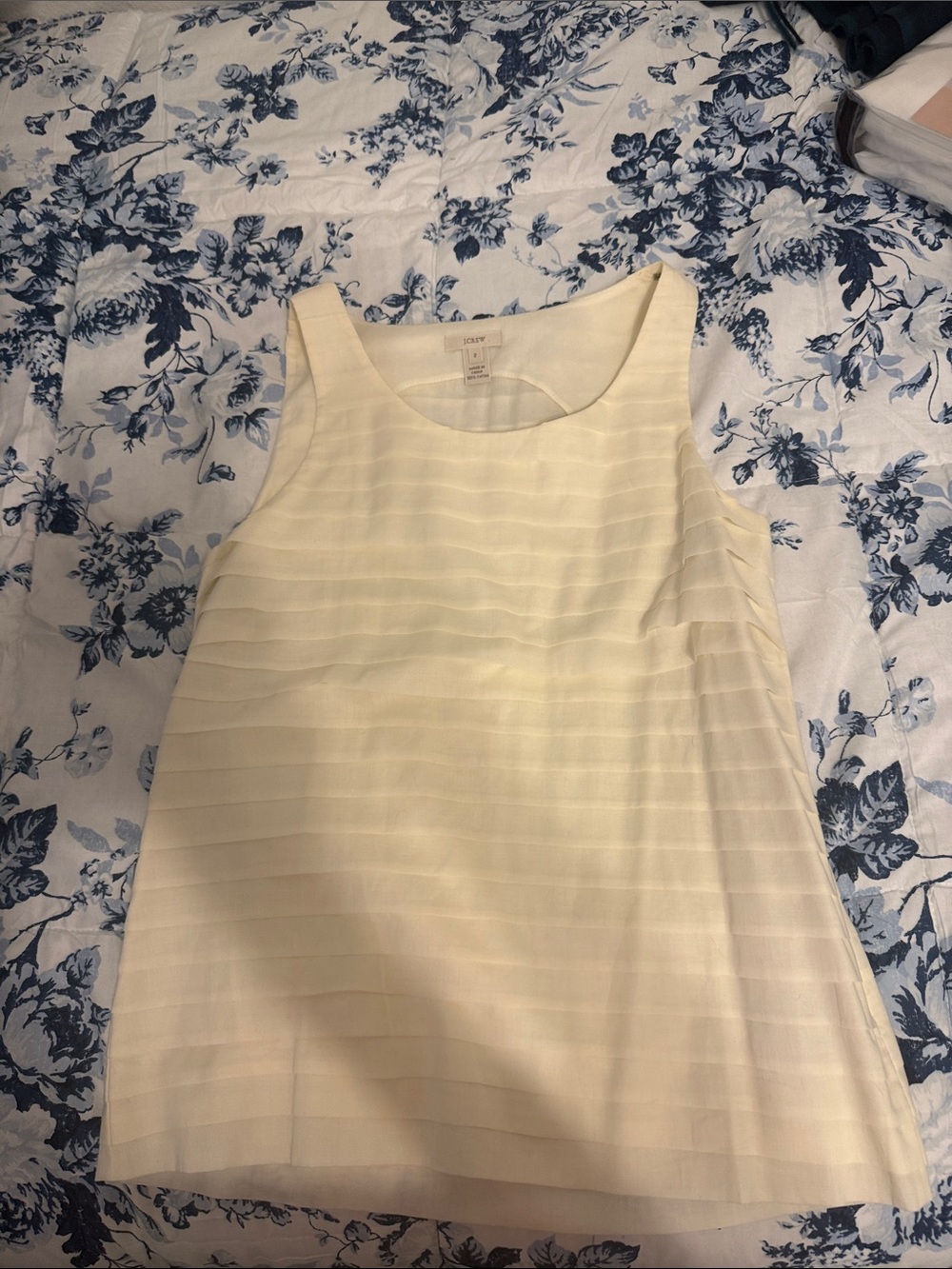 J. Crew Cream Sleeveless Layered Blouse